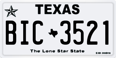 TX license plate BIC3521