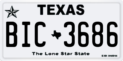 TX license plate BIC3686