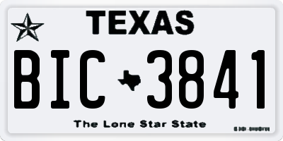TX license plate BIC3841