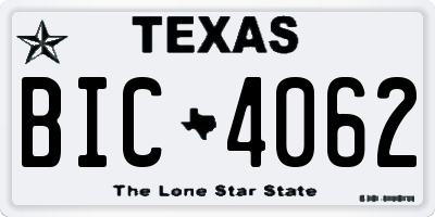 TX license plate BIC4062