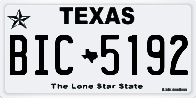 TX license plate BIC5192
