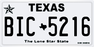 TX license plate BIC5216