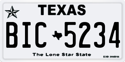 TX license plate BIC5234