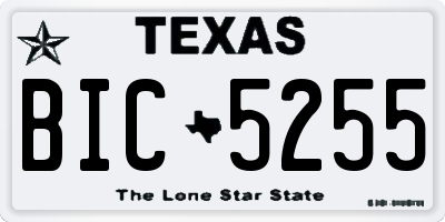 TX license plate BIC5255