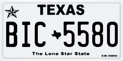 TX license plate BIC5580