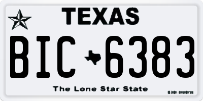 TX license plate BIC6383