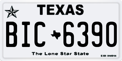 TX license plate BIC6390