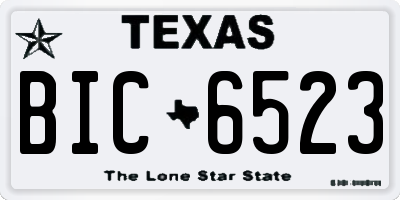 TX license plate BIC6523
