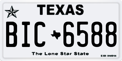 TX license plate BIC6588