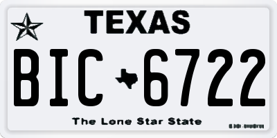 TX license plate BIC6722