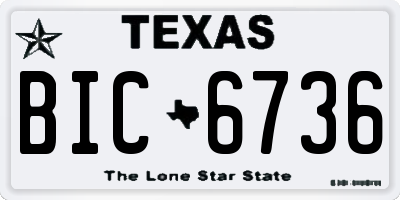TX license plate BIC6736