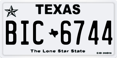 TX license plate BIC6744