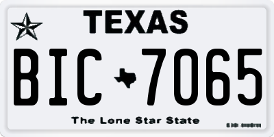TX license plate BIC7065