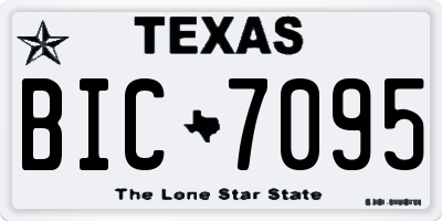 TX license plate BIC7095