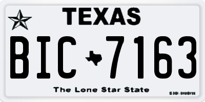 TX license plate BIC7163