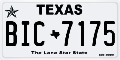 TX license plate BIC7175