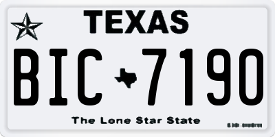 TX license plate BIC7190