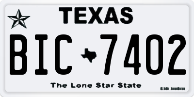 TX license plate BIC7402