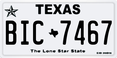 TX license plate BIC7467