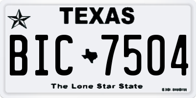 TX license plate BIC7504