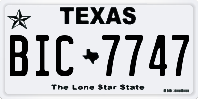TX license plate BIC7747