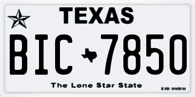 TX license plate BIC7850
