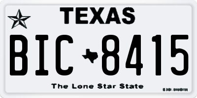 TX license plate BIC8415
