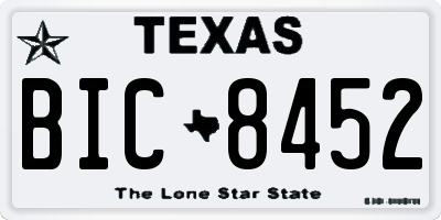 TX license plate BIC8452