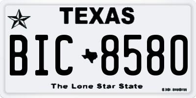 TX license plate BIC8580