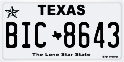 TX license plate BIC8643