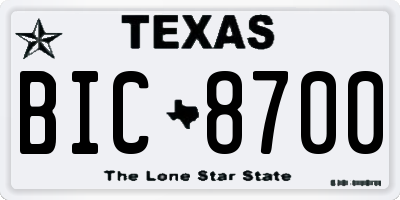 TX license plate BIC8700