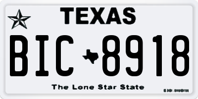 TX license plate BIC8918