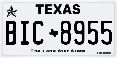 TX license plate BIC8955