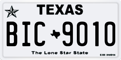 TX license plate BIC9010