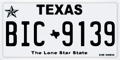 TX license plate BIC9139