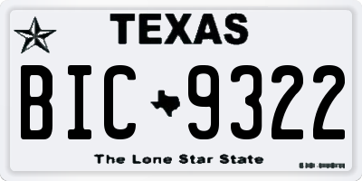 TX license plate BIC9322