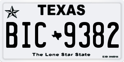 TX license plate BIC9382