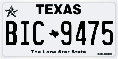 TX license plate BIC9475