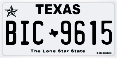TX license plate BIC9615