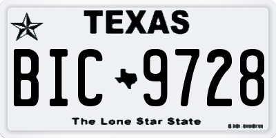 TX license plate BIC9728