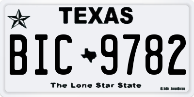 TX license plate BIC9782