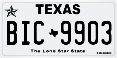 TX license plate BIC9903