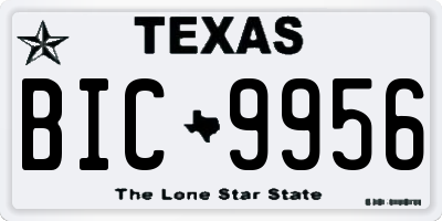 TX license plate BIC9956