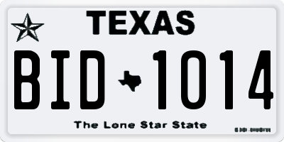 TX license plate BID1014