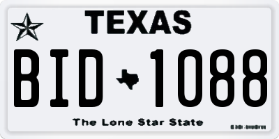 TX license plate BID1088