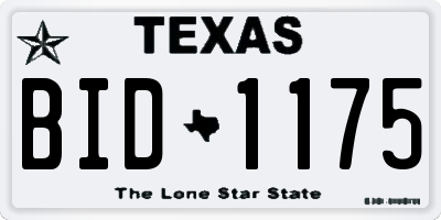 TX license plate BID1175