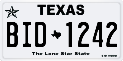TX license plate BID1242