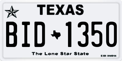 TX license plate BID1350