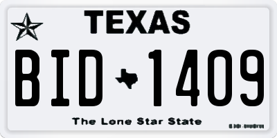 TX license plate BID1409