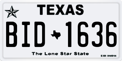 TX license plate BID1636